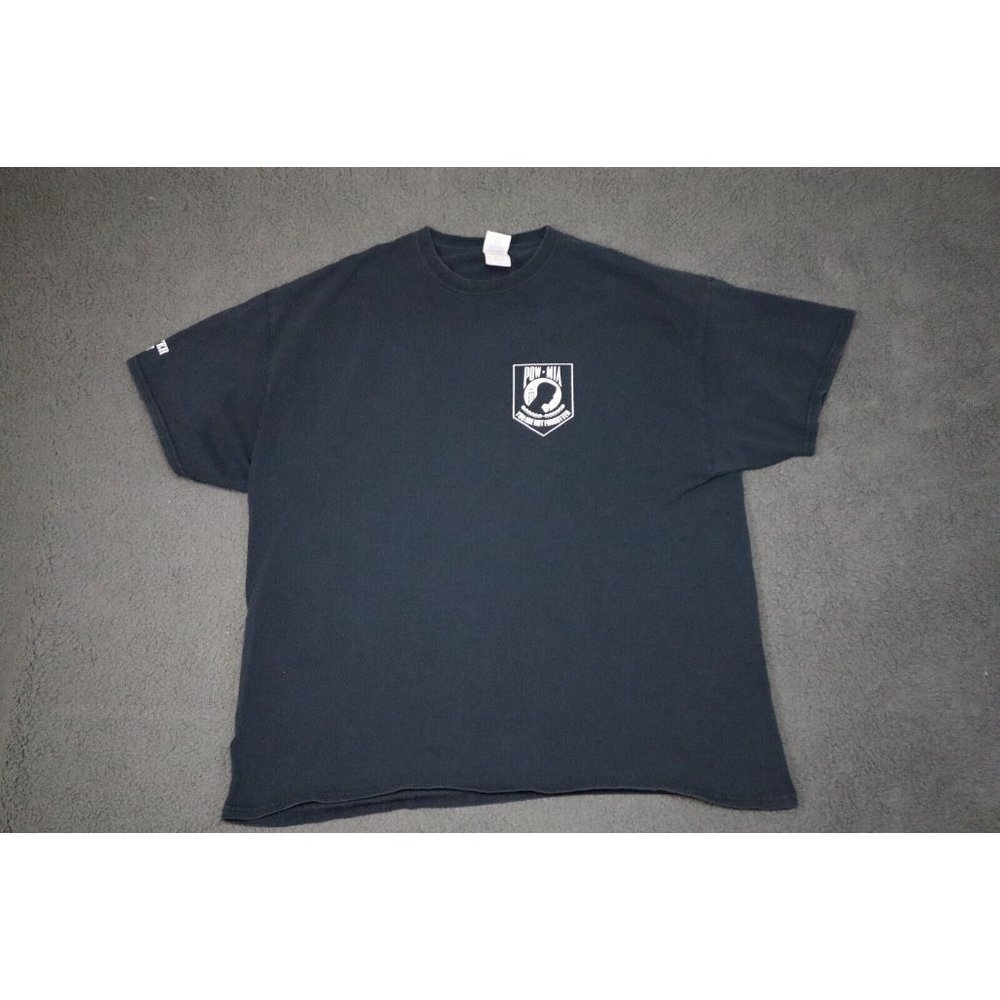 Vintage Pow Mia Shirt Adult 2XL XXL Black You Are Not Forgotten Tee Mens